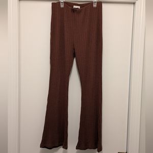 Brown ribbed stretch pants Size large
